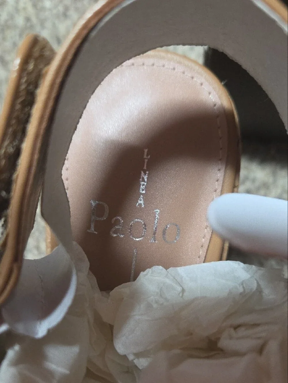 Paolo Tan Laser-Cut Cork Wedge Slingback Sandals